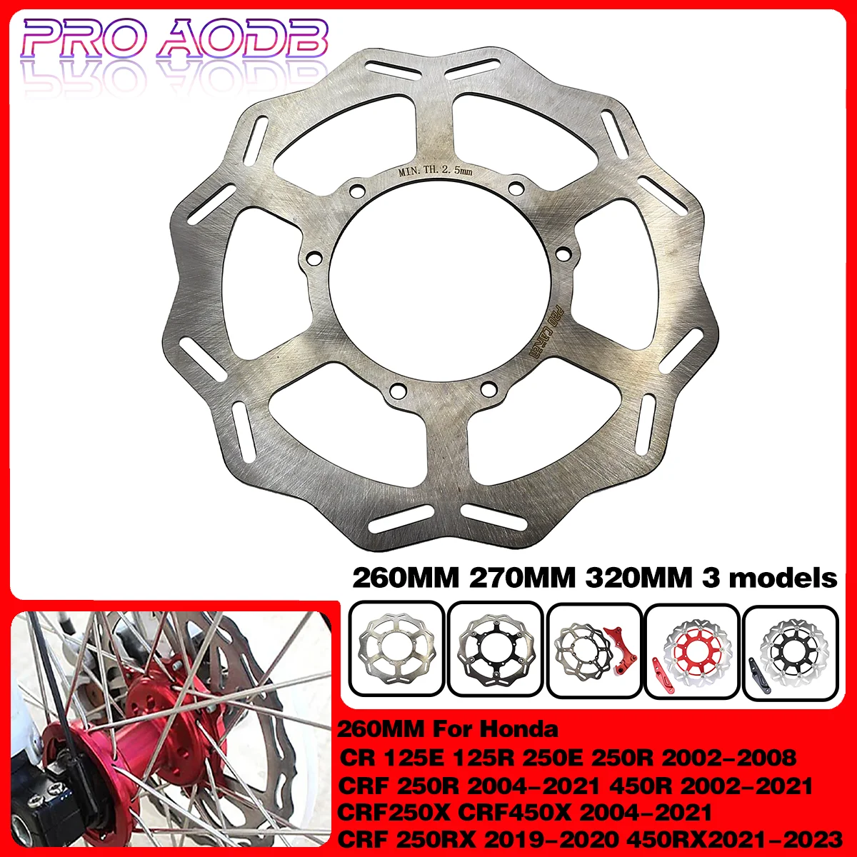 

260mm 270mm 320mm Front Floating Brake Disc Brake Caliper Bracket For Honda CR 125E 250E 125R 250R CRF250R 450R 250X 450X 450RX