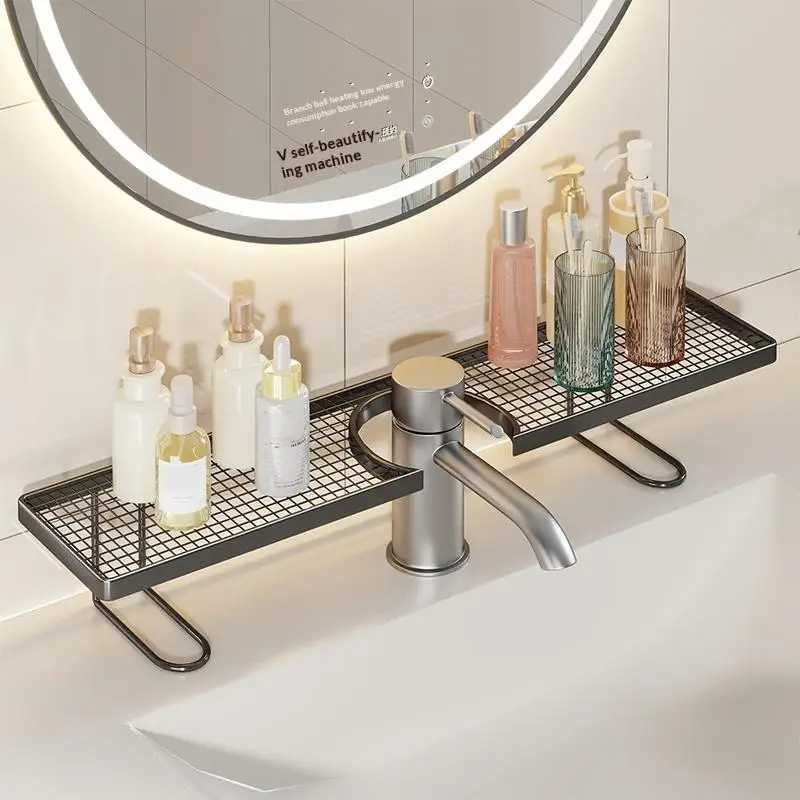 Hot Multi-functional Universal Bathroom Storage Rack Mesh Simple Faucet Sink Storage Rack Cosmetics Shelf Kitchen Bathroom Sink