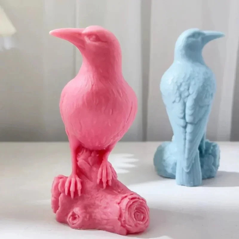 Hochwertige Silikonform für kleine Vögel und Krähen, perfekt für handgemachte Duftkerzen und kreative Heimdekoration.