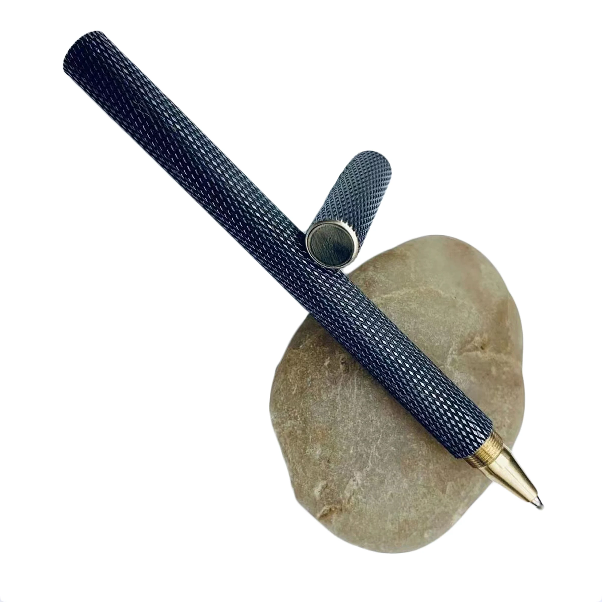 Super simple  facet pattern designer Solid brass pen EDC Pocket Pen Signature Pen Pocket Pen Brass roller pen Ballpoint Pen - view 5