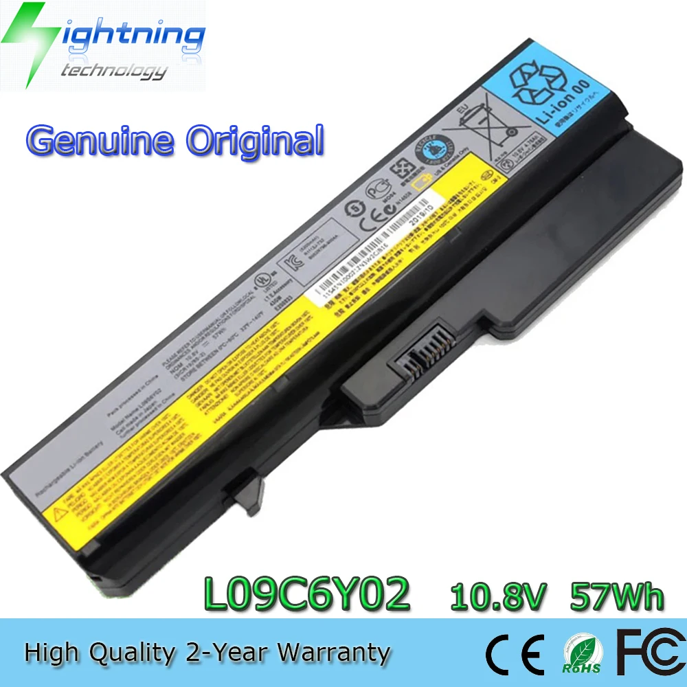 

New Original L09C6Y02 10.8V 5200mAh Laptop Battery for Lenovo IdeaPad G460 20041 G560 0679 G575 V470 V570 L09S6Y02