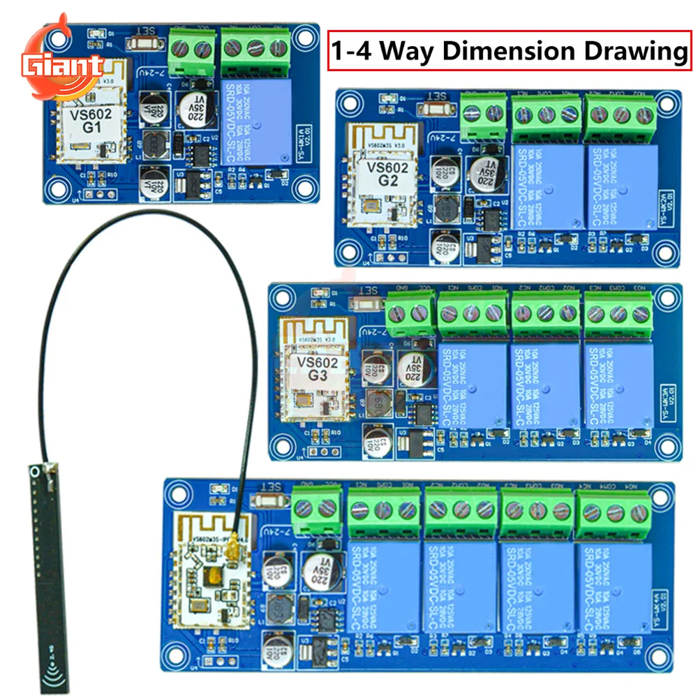 DC7-24V 1/2/3/4 Channel WIFI Relay Module Wireless RF Remote Control Switch Development Board APP Remote Control Delay Relay