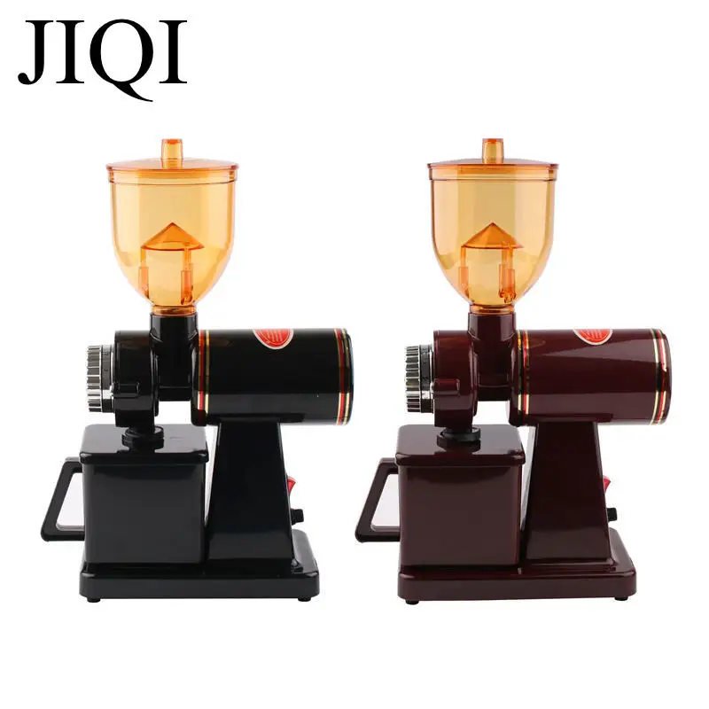 JIQI 110V/220V Automatic electric coffee grinder machine coffee Burr Mill Storage Capacity (250g) coffee mill