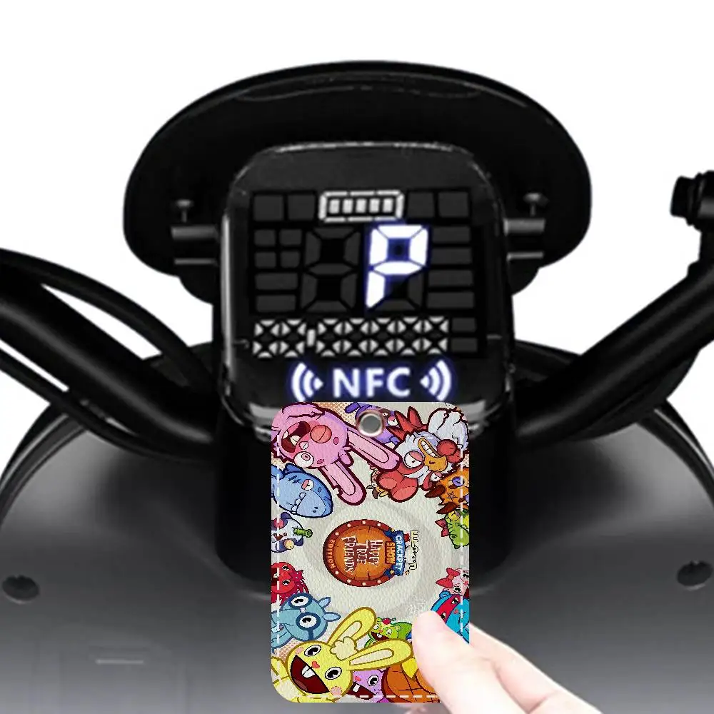 Happy Tree Friends Bank Card,Subway, Bus Card Holder Keychain Key Ring Door Access Tags ID Card Case Keychain Access