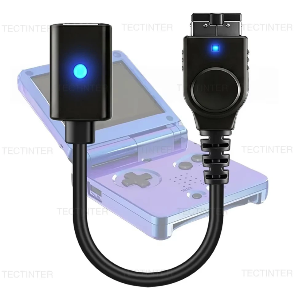 Cable de Carga USB Tipo-C para Nintendo GBA SP Game Boy Advance, Adaptador de Carga con LED, Cable Convertidor de Energía para Nintendo DS