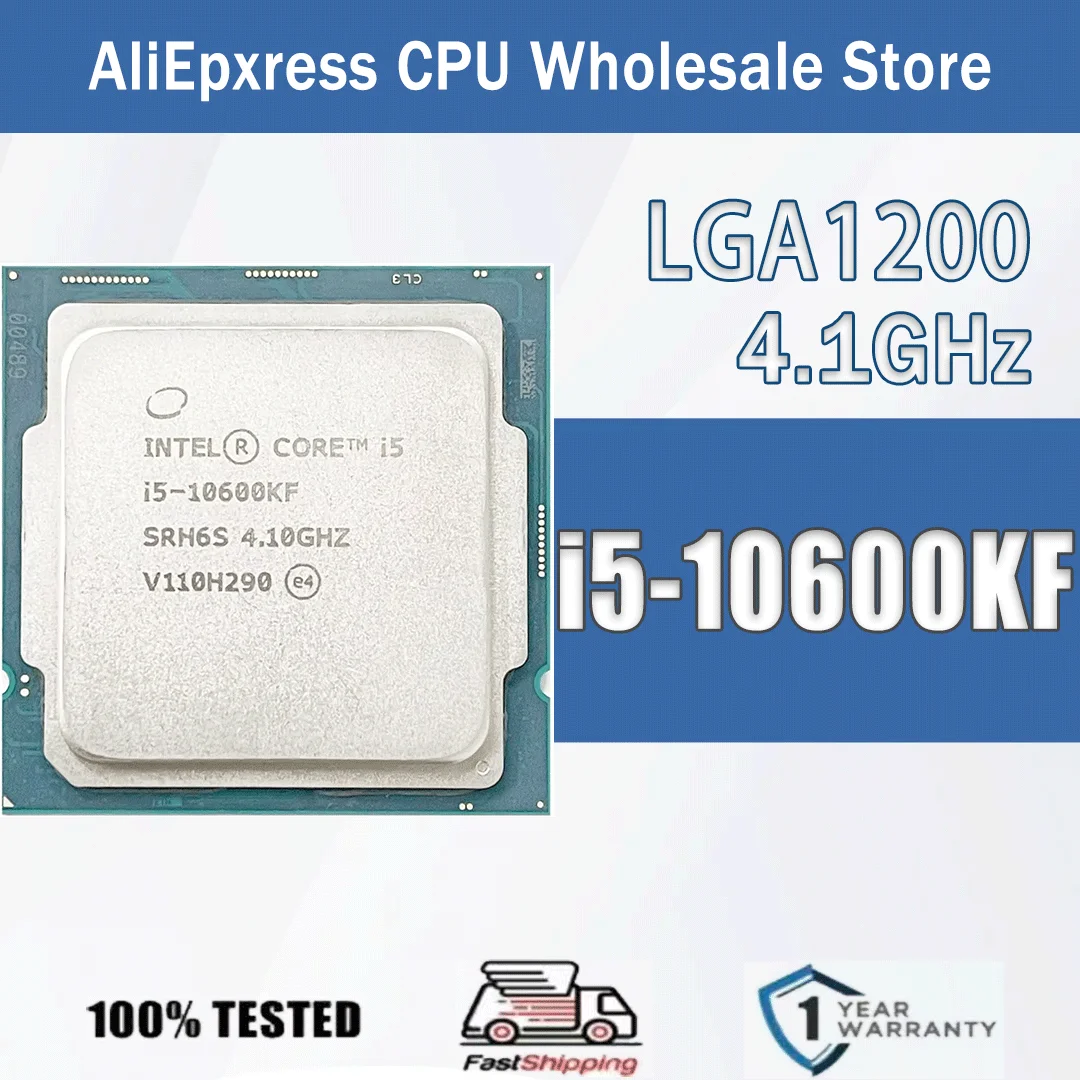 Intel Core i5-10600KF 6 Core 12 Thread 4.1GHz 125W 12MB Cache 14nm