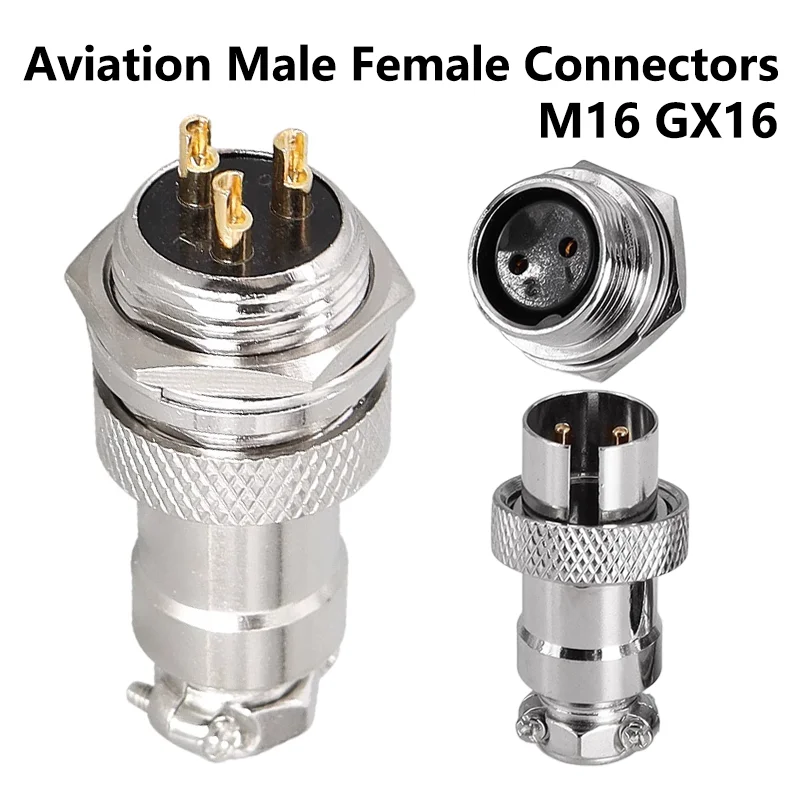 GX16F 2 3 4 5 6 7Core8 Pin Plug  Aviation Connector Copper GoldplatedMale Plug Female Socket Reverse Mounted M16 Jack