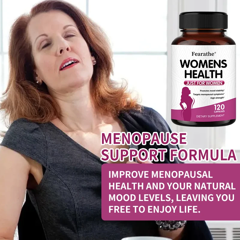 Natural Menopause Relief Capsules for Women with Chasteberry, Dong Quai, Hot Flashes Night Sweats, Mood & Energy Support