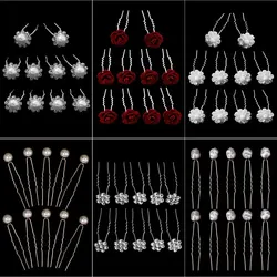 10Pcs Hairpins Pearl Hair Ornament U-shaped Hair Clip Fork Wedding Hair Accessories Hair Clips Hairpin Pearl Beaded Hair Stick