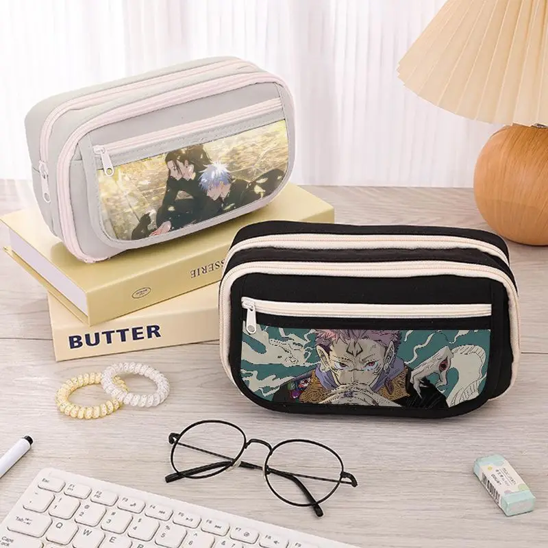 Male and female student stationery box cartoon high-looking ins spell return battle Gojo Satoru anime large-capacity pencil box