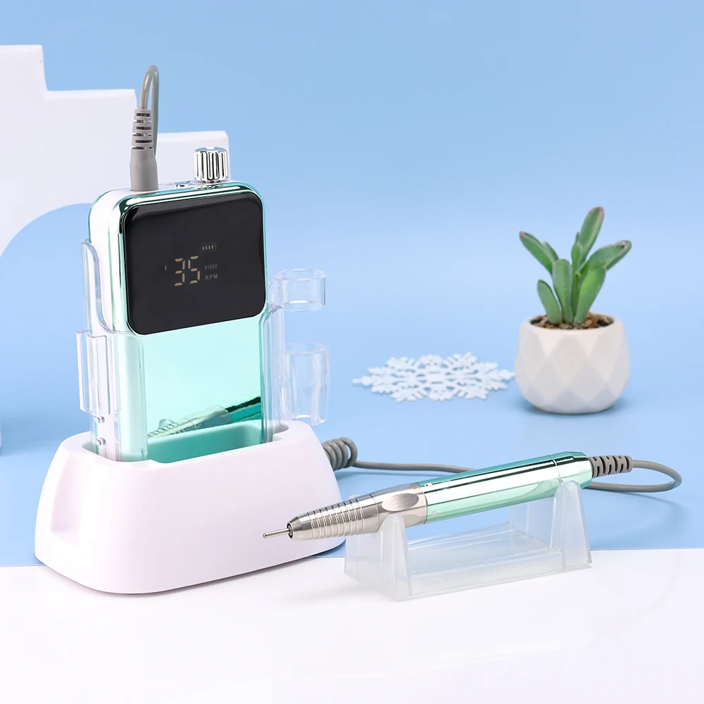 

New Mermaid Color Electric Nail File 35000 RPM Cordless Professional Brushless Nail Drill Machine Portable Use For Nail Salon