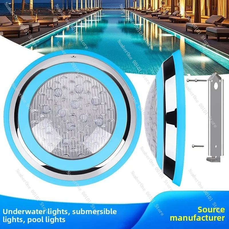 18W Stainless Steel LED Swimming Pool Light, 12V RGB Color Underwater Wall Lamp for Garden Pond Fountain