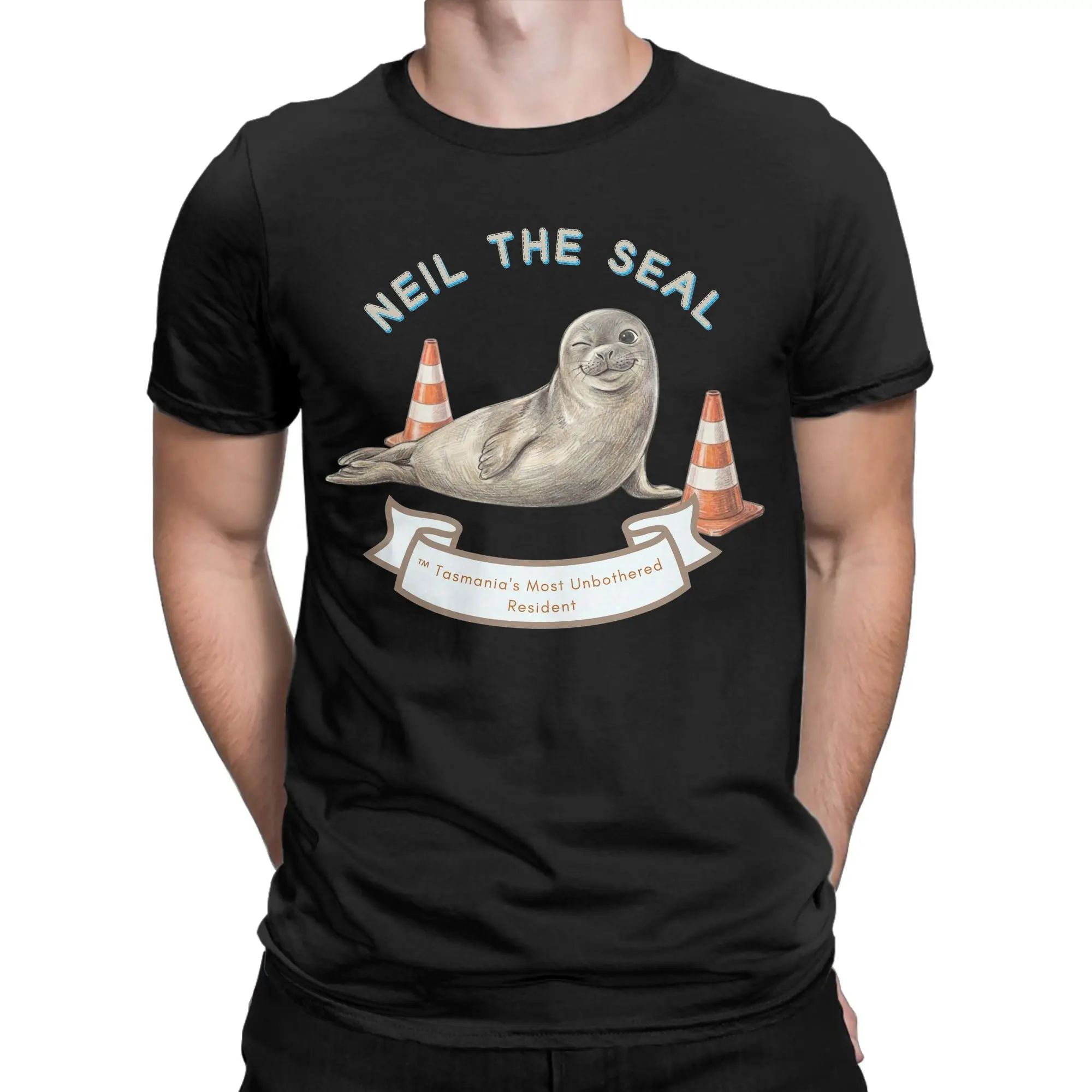 Neil the Seals Men's T Shirts  Novelty Tee Shirt Short Sleeve Round Collar T-Shirt Pure Cotton Gift Idea Tops