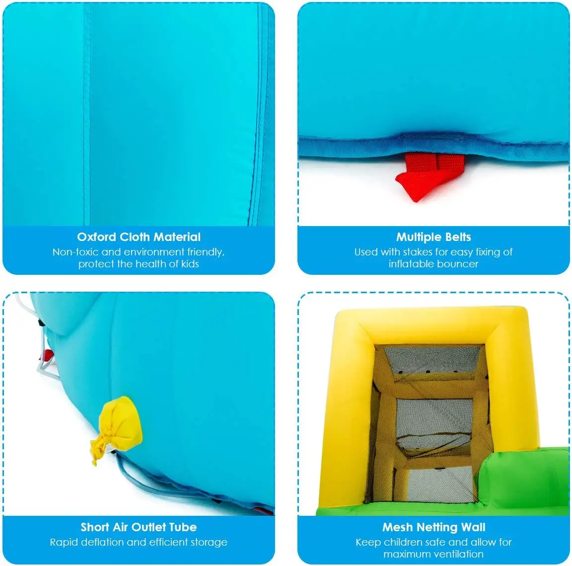 Nadmuchiwana zjeżdżalnia wodna, 6 w 1 nadmuchiwane zjeżdżalnie wodne w parku wodnym ze ścianą wspinaczkową, 2 długimi zjeżdżalniami, basenem i kulką, na zewnątrz