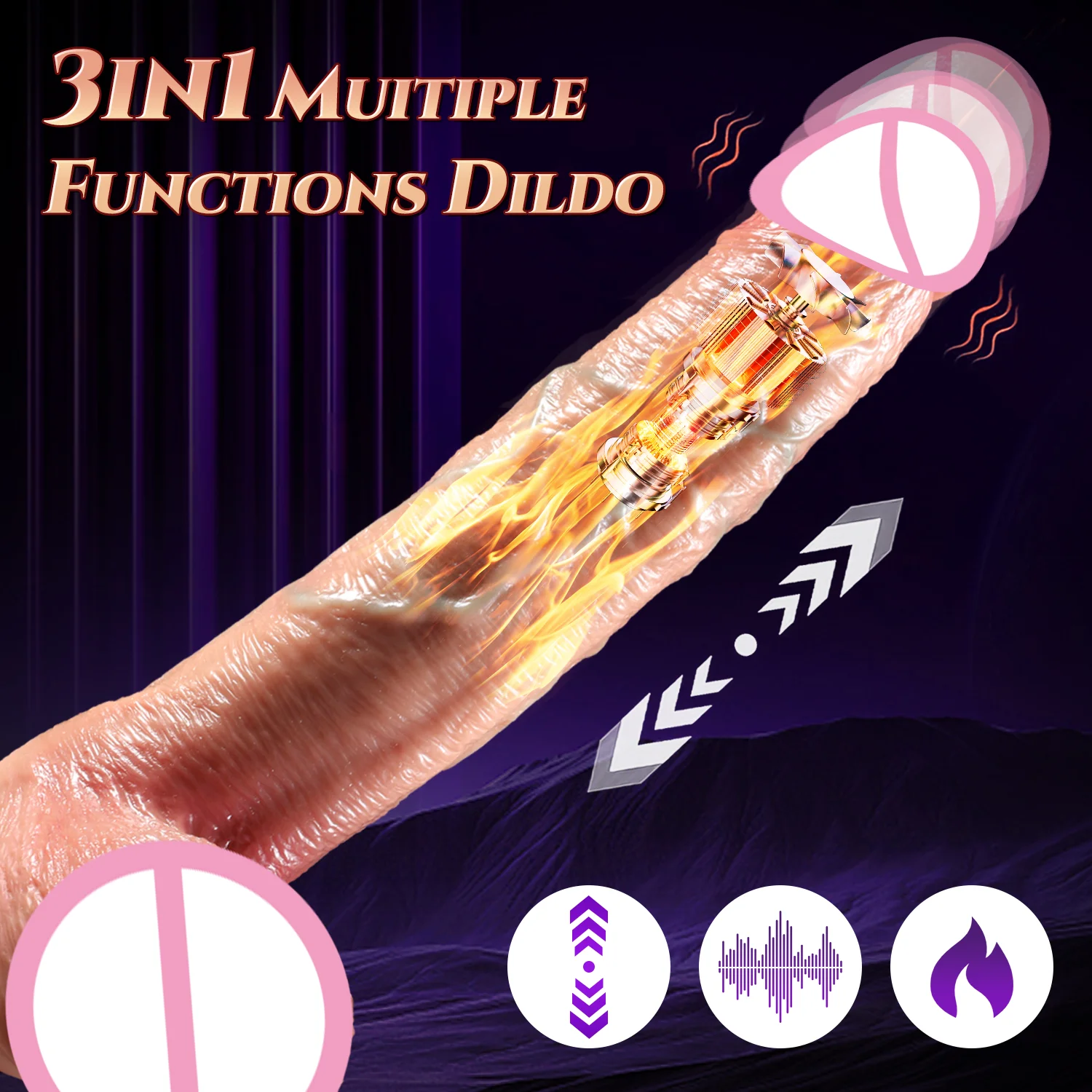 Super Realistic Dildo Vibration For Female Masturbation Telescopic Penis Penetration Anal Big Dick Sexy Adult Sex Toys For Women