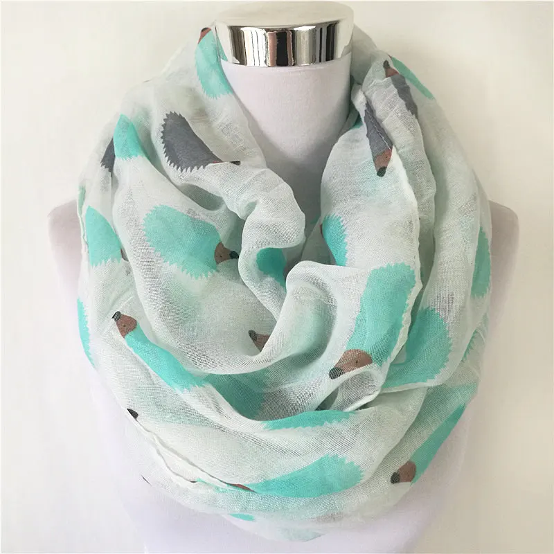 fashion animal print ring scarf for women hot sale hedgehog loop scarf horse infinity scarf circle neckerchief