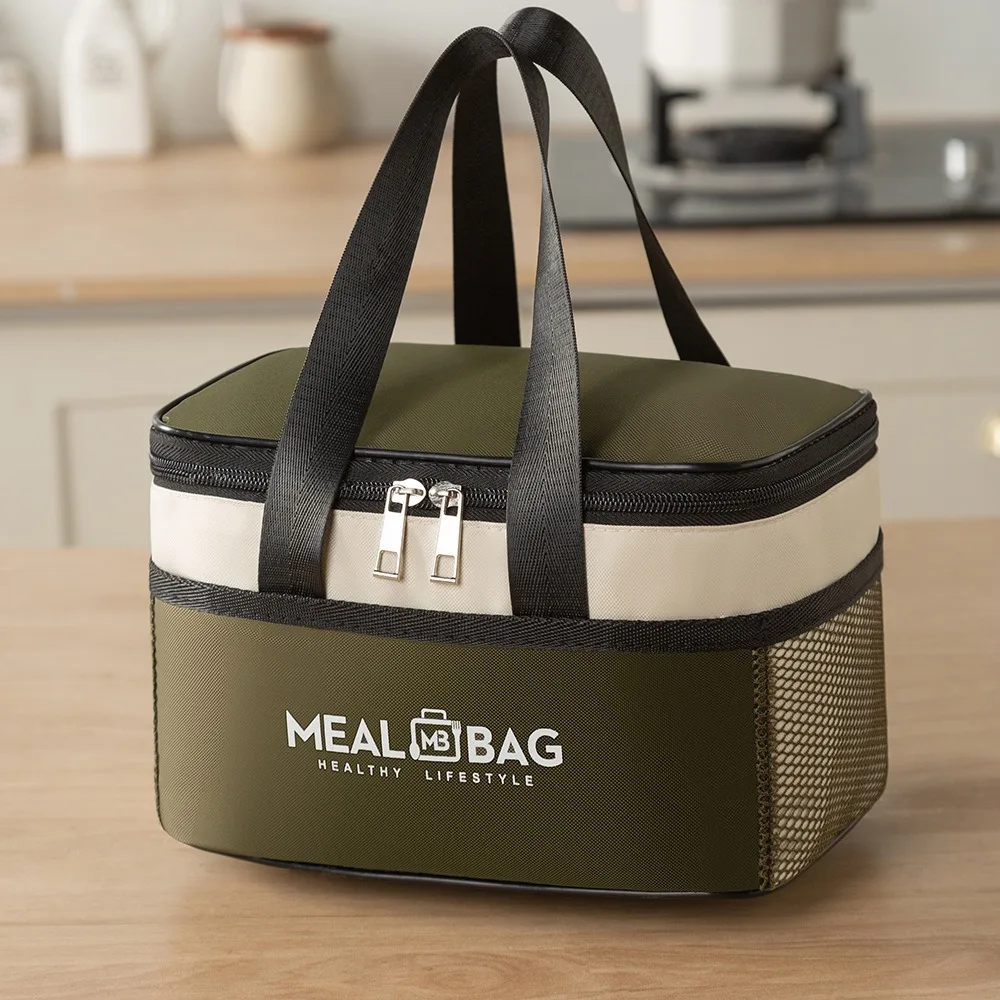 Portable Lunch Insulation Bag Wear-resistant Aluminum Foil Heat Preservation Bag Oxford Cloth Large Capacity Insulated Food Bag