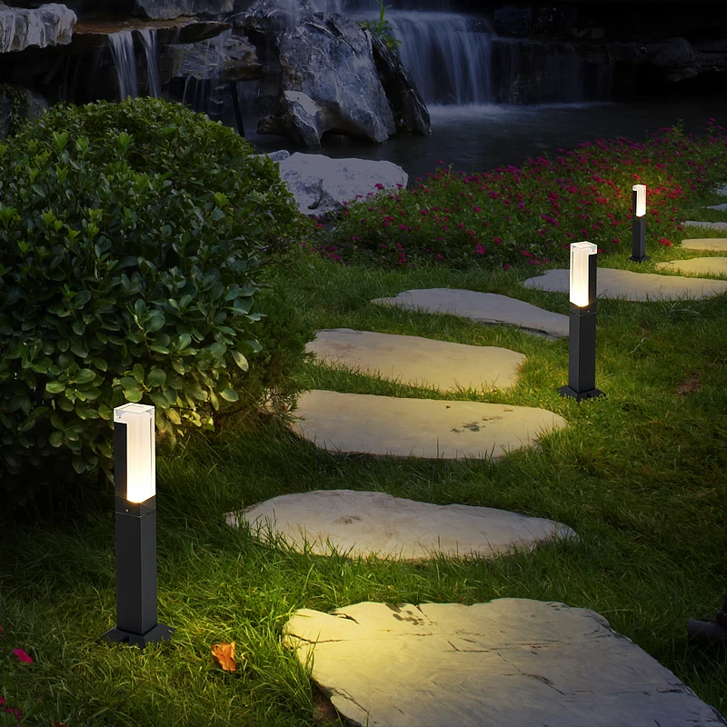LED Outdoor Landscape Lighting IP65 Waterproof 7W COB Lawn Lamp AC85-265V Aluminum Pillar Garden Path Street Square Decoration
