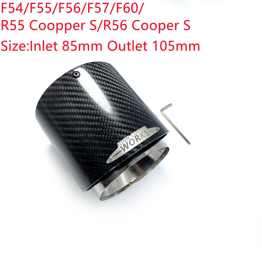 1 Stuks Topkwaliteit Carbon Uitlaatpijp Eindstukken Voor MINI Cooper S R55 R56 R57 R58 R59 R60 R61 F54 F56 F57 F60 JCW Uitlaatpijpen