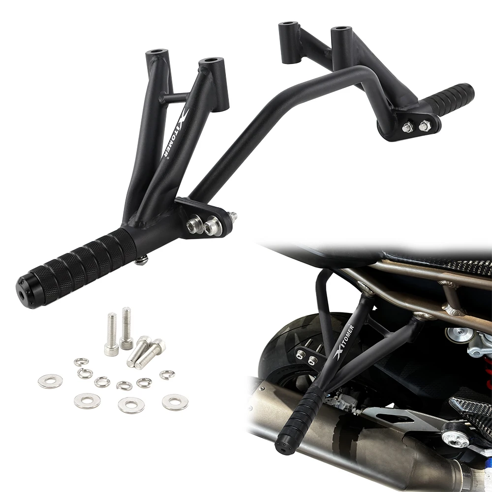 

For BMW S1000RR 2019-2025 S1000RRM 2022-2024 Motorcycle Rear Footrests Subcage Passenger Peg Guard Peg Support Stunt Protection