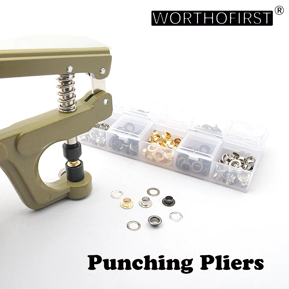 Multifunctional Pliers Punching Tool With Brass Eyelets Round Rings for Punch in Paper Leather Clothes Shoes