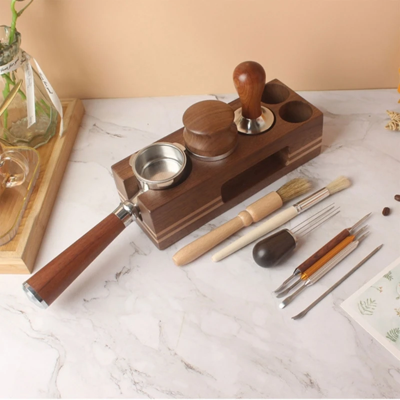 Держатель тампера для кофе, портативный фильтр 51/58 мм, деревянная подставка, станция тампера, дропшиппинг