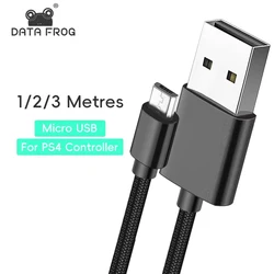 DATA FROG 1M 2M 3M Charging Data Cable For PS4 Controller USB Charger Cable For PS4 Gampad Joystick Game Accessories