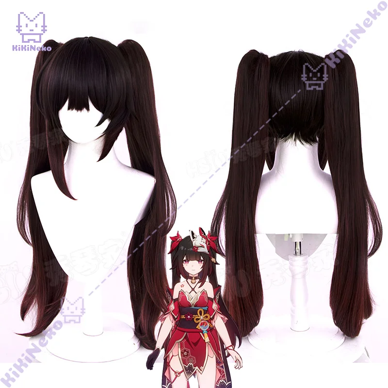 ゲーム Honkai スターレールスパークルコスプレウィッグスパークルコスプレダブルポニーテールスタイルウィッグコミコンパーティー大人女性男性