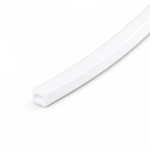 5M 6×6mm White Silicone Front-Illuminating Silicone Sleeve Comes with a 3mm Warm-Light LED Strip. It Is Powered by DC 12V and Serves as an Ideal Solution for Car and Cabinet Decoration