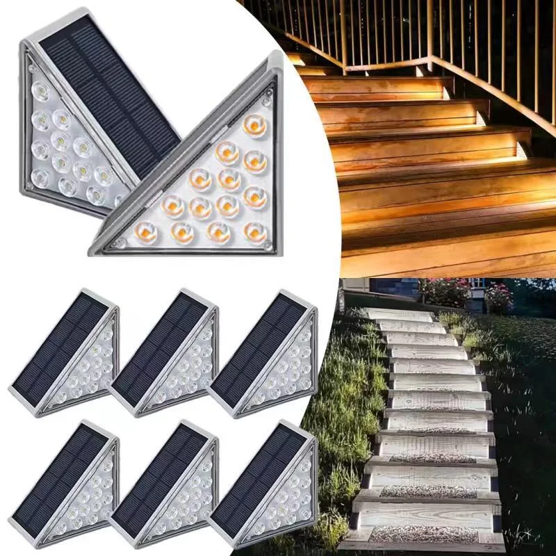 

Solar powered staircase step lights, outdoor waterproof, outdoor courtyard constant light, step lights, garden trail lighting, d