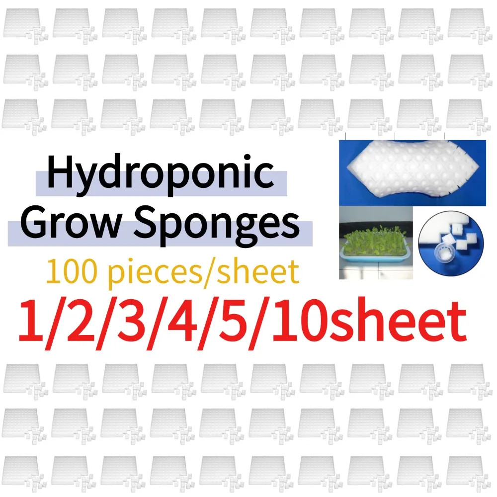 1/2/3/4/5/10 sheet Soilless Hydroponic Grow Sponges Seedling Germination Sponges Excellent Water Absorption for Fast Germination