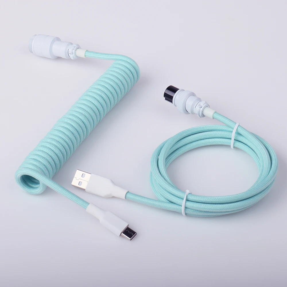 Lano benutzer definierte Paracord gewickelte mechanische Tastatur Typ c Daten feder kabel gx16 Aviator Coil Spirale USB c für Gaming Coiled Kabel 8