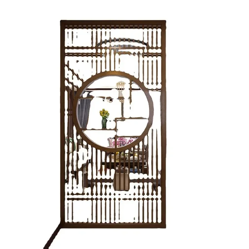 Black walnut screen, all solid wood, entrance porch partition, modern simple light luxury