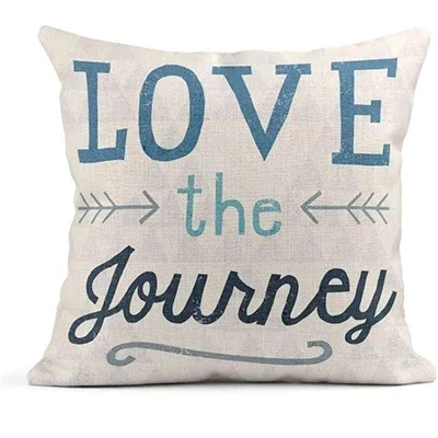 Linen Pillow Pillowcase, Love Journey, Looking for Adventure Decorative Pillowcase, Home Decor Square Cushion Cover