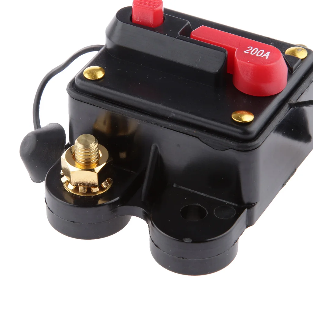 

High Current Automotive Circuit Breaker 12v Inline Fuse Holder Waterproof Resettable Amp Protector for Car Firewall