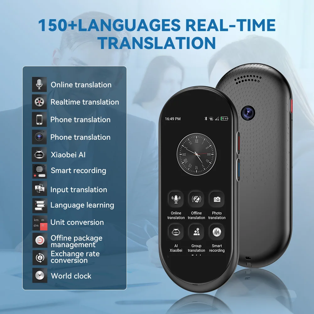 

Portable AI Translator with 4G/Wi-Fi, 1500mAh Battery, 4.1" Screen, Offline Camera Translation for Travel & Business