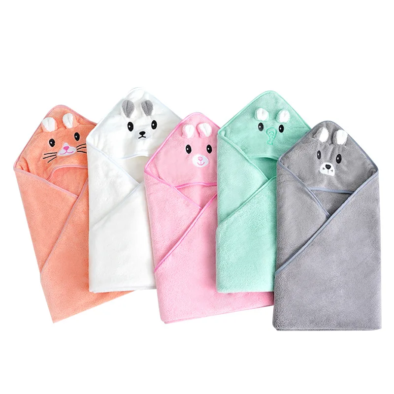 

Baby Bath Towel Soft Warm Sleeping Swaddle Wrap for Girl Boy Coral Fleece Newborn Blanket Toddler Hooded Baby Stuff Bathrobe