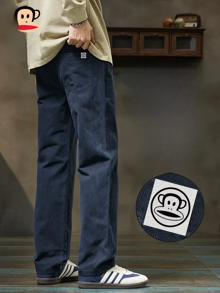 

Мужские повседневные брюки PaulFrank, новые весенние свободные брюки прямого кроя из хлопка, удобные рабочие брюки свободного кроя с прямыми штанинами