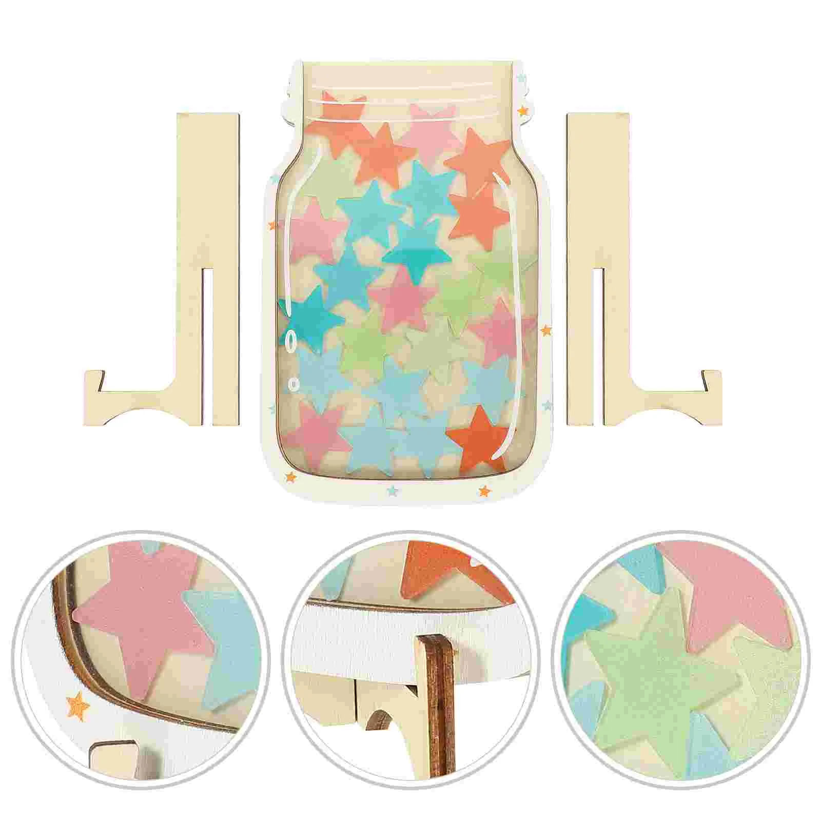Reward Star Seahorse Storage Jar Wooden Children's School Kindergarten Training Color Rewards