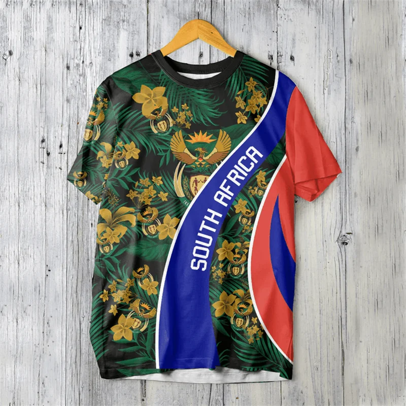 

South Africa Map Flag Graphic T Shirts Fashion Springbok 3D Printed T Shirt For Men Clothes National Emblem Tshirt Dashiki Tops