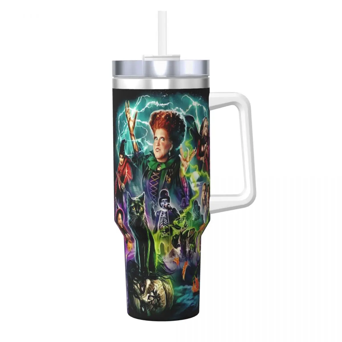 

Hocus-Pocus Stainless Steel Tumbler Movie Travel Mugs Cup 40oz Thermal Cups Leakproof Cold Drink Milk Tea Water Bottle
