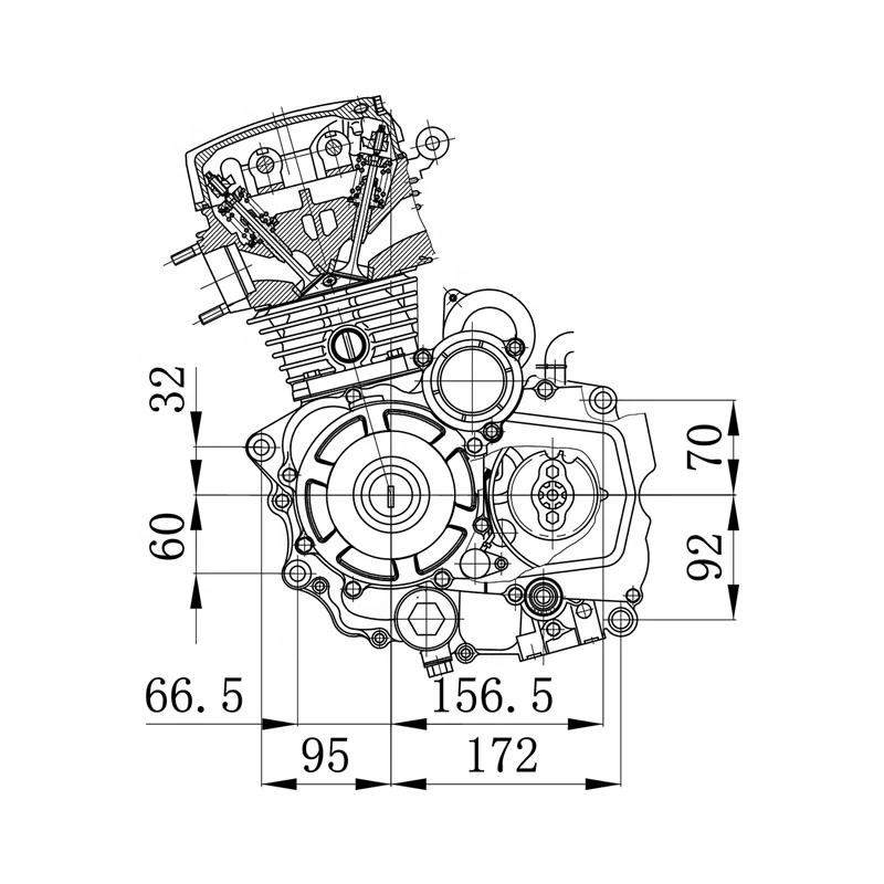 EDR Loncin Motorcycle TQ150/175/210 Engine Single-cylinder Four-stroke Air-cooled Electric/kick Starting Engine Assembly