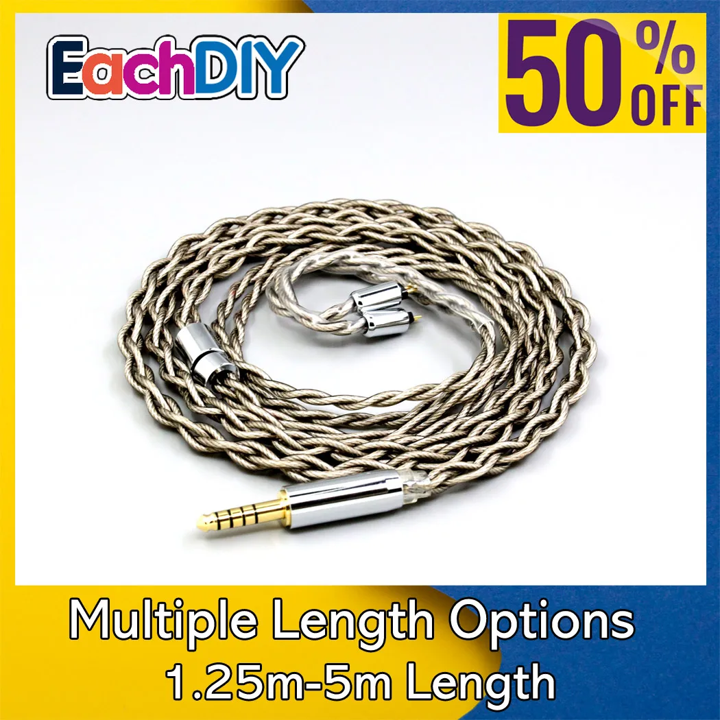 Cable de auriculares con escudo Chapado en plata 99% pura + grafeno para MoonDrop METEOR HARMON RAYS ILUSTRIOS Simgot Ea1000 LN08985