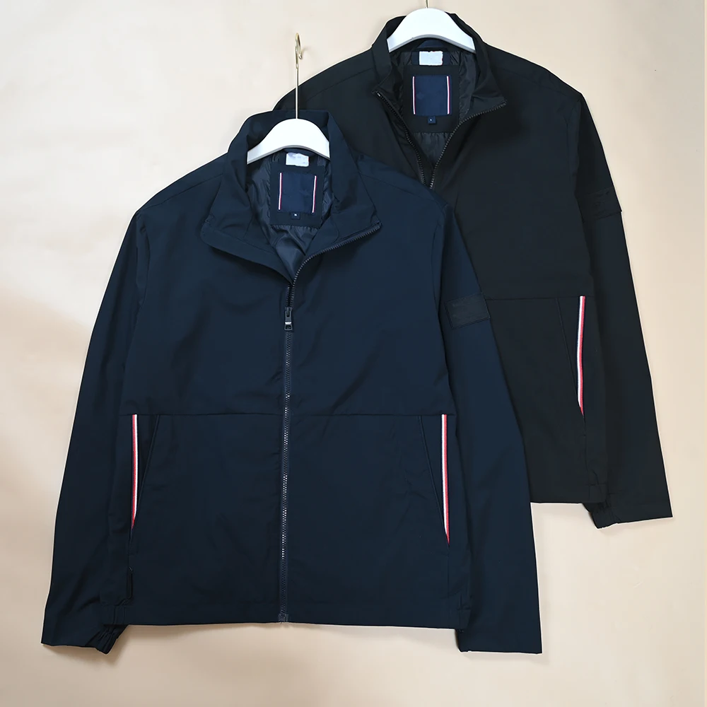 

Loose Fit Men's Jaet Autumn Winter New Sle Embroidered Small Label Stand Collar Men's Outerwear Youth Zipper Closure