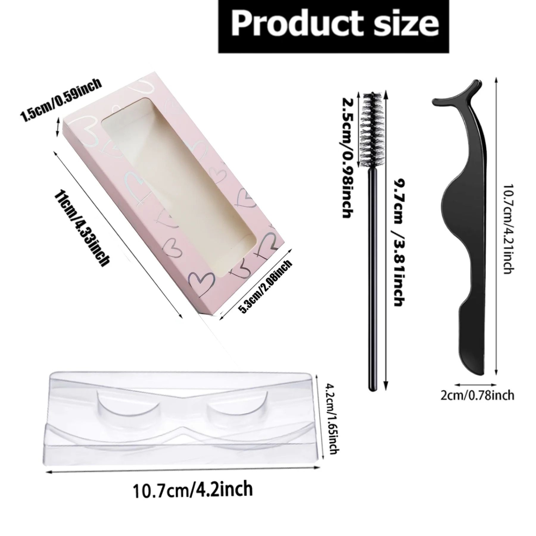 Wholesale Eyelashes Paper Box With Lash Trays Brush Tweezers Applicator For Fluffy Natural Long Wispy Strip Mink Lashes