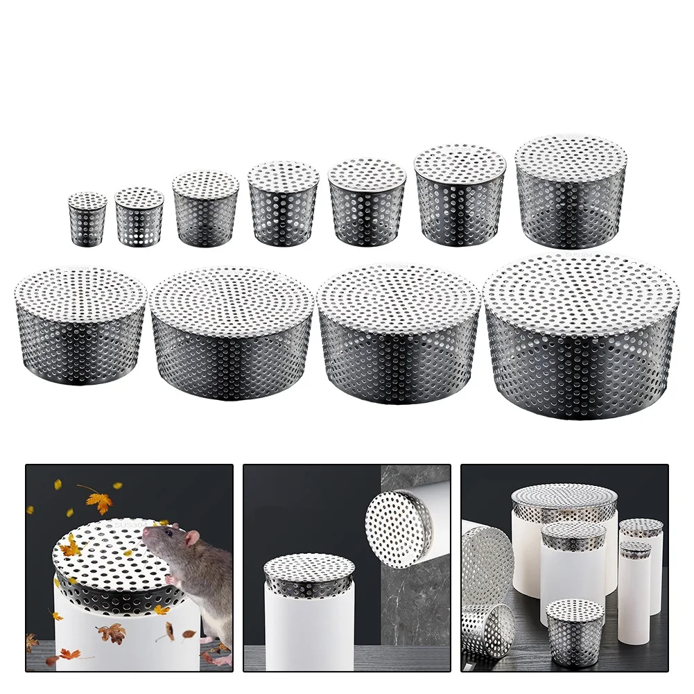 Stainless Steel Anti Blocking Rooftop Floor Drain Cover For Drainage Outdoor Tool Side Circular Hole Drain Screen Strainer