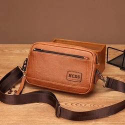 Men's New Hand Bag Men's Fashion Single Shoulder Crossbody Bag Retro Multi-purpose Mobile Phone Bag Three-purpose Bag