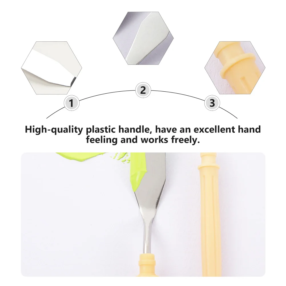 

12Pcs Art Painting Spatulas High Quality Rust Resistant Scrapers for Mixing Paints Oil Gouache Acrylics Pallet Scraping Tools