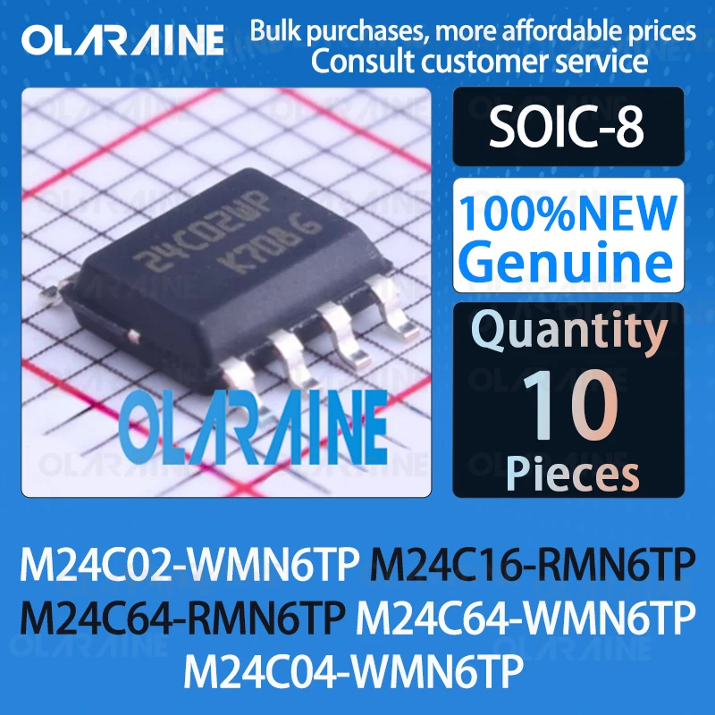 M24C02-WMN6TP M24C16-RMN6TP M24C64-RMN6TP M24C64-WMN6TP M24C04-WMN6TP SOIC-8 Electrically erasable programmable read-only memory