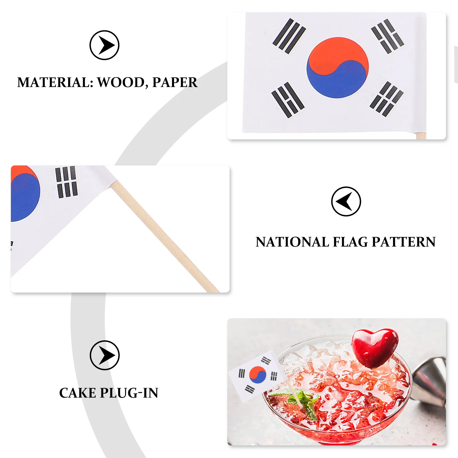 200шт Деревянные бумажные заколки-флажки для десертов на праздники и вечеринки
